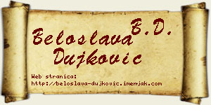 Beloslava Dujković vizit kartica